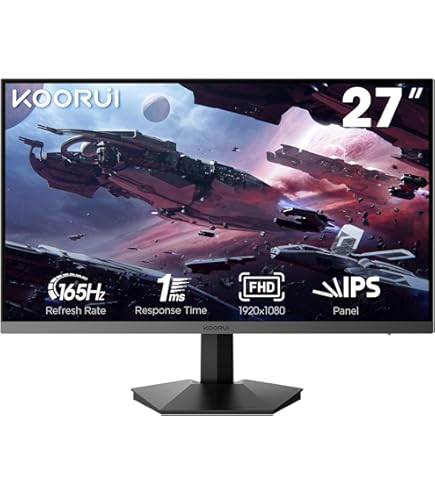 KOORUI 27 Inch FHD Gaming Monitor 165 Hz, IPS, 1ms, DCI-P3
